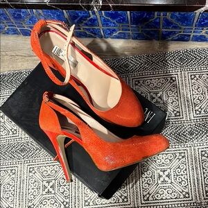 INC International Concepts Orange Heels with Stiletto Design
